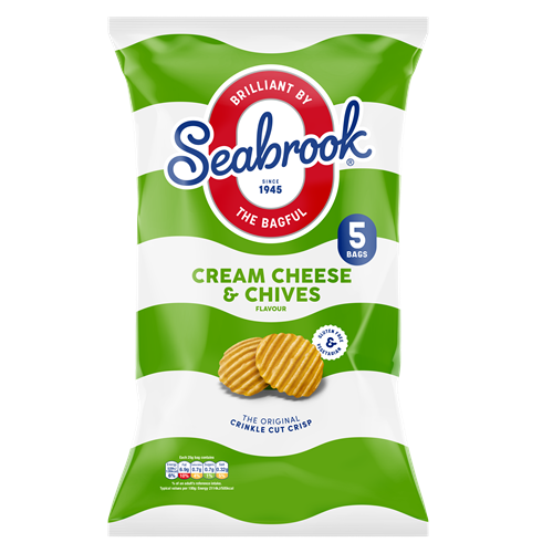 Seabrook Crinkle Cream Cheese & Chive (5 x 25g) x 8