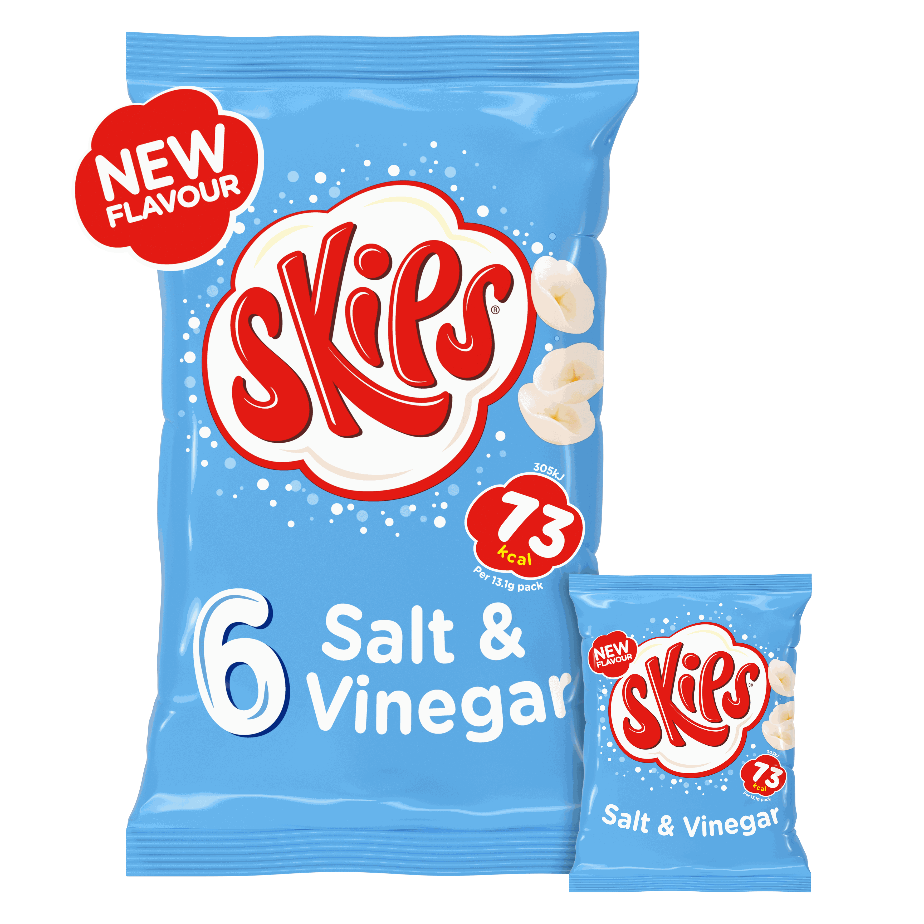 Skips Salt & Vinegar Multipack Crisps 6 Pack