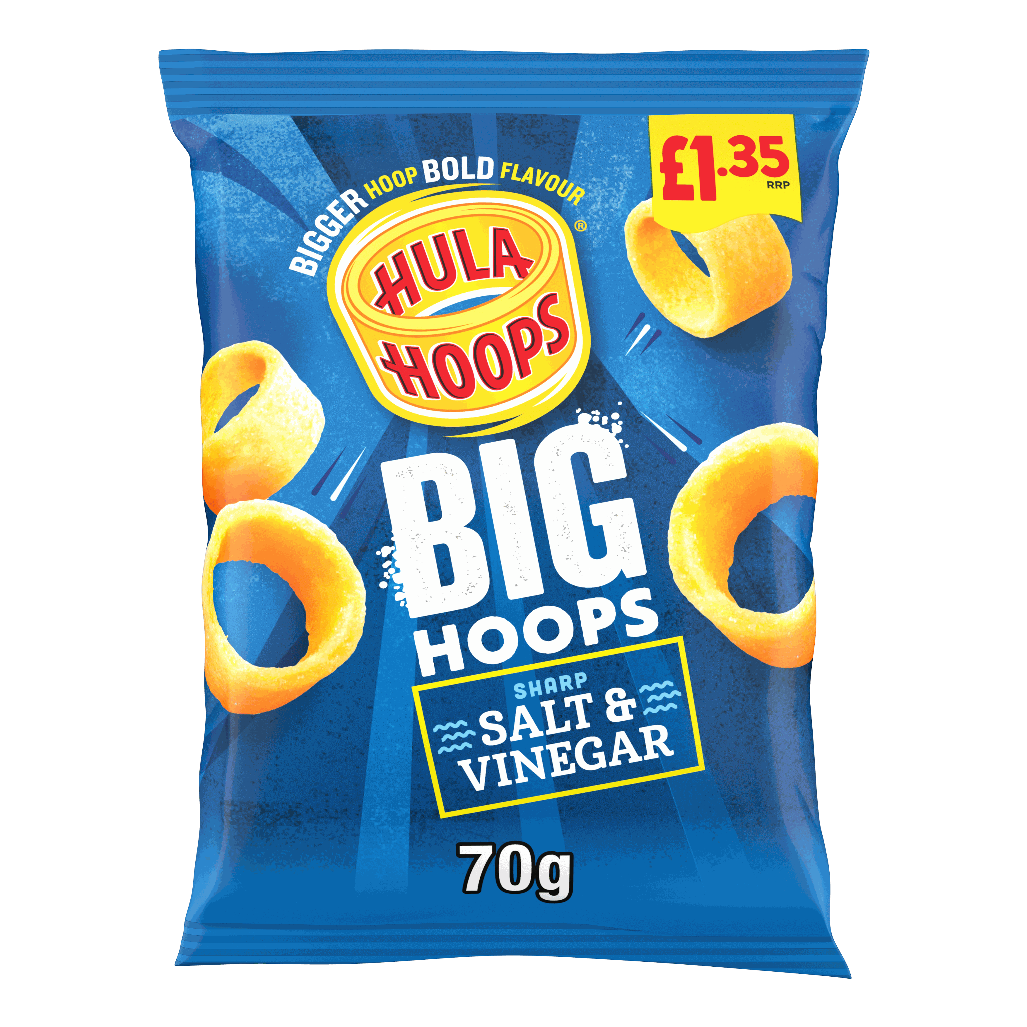 Hula Hoops Big Hoops Salt & Vinegar Crisps 70g, £1.35 PMP