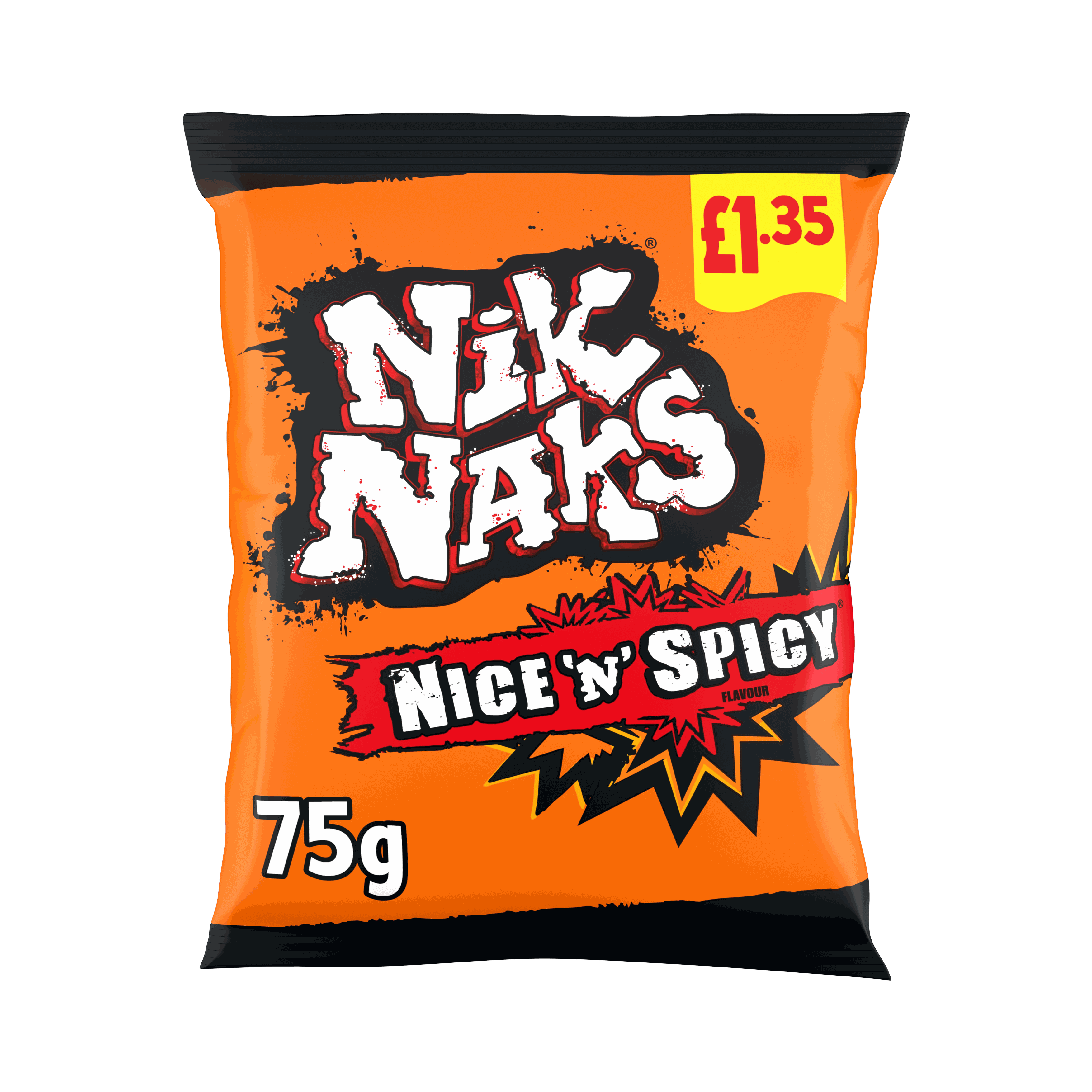 Nik Naks Nice 'N' Spicy Crisps 75g, £1.35 PMP