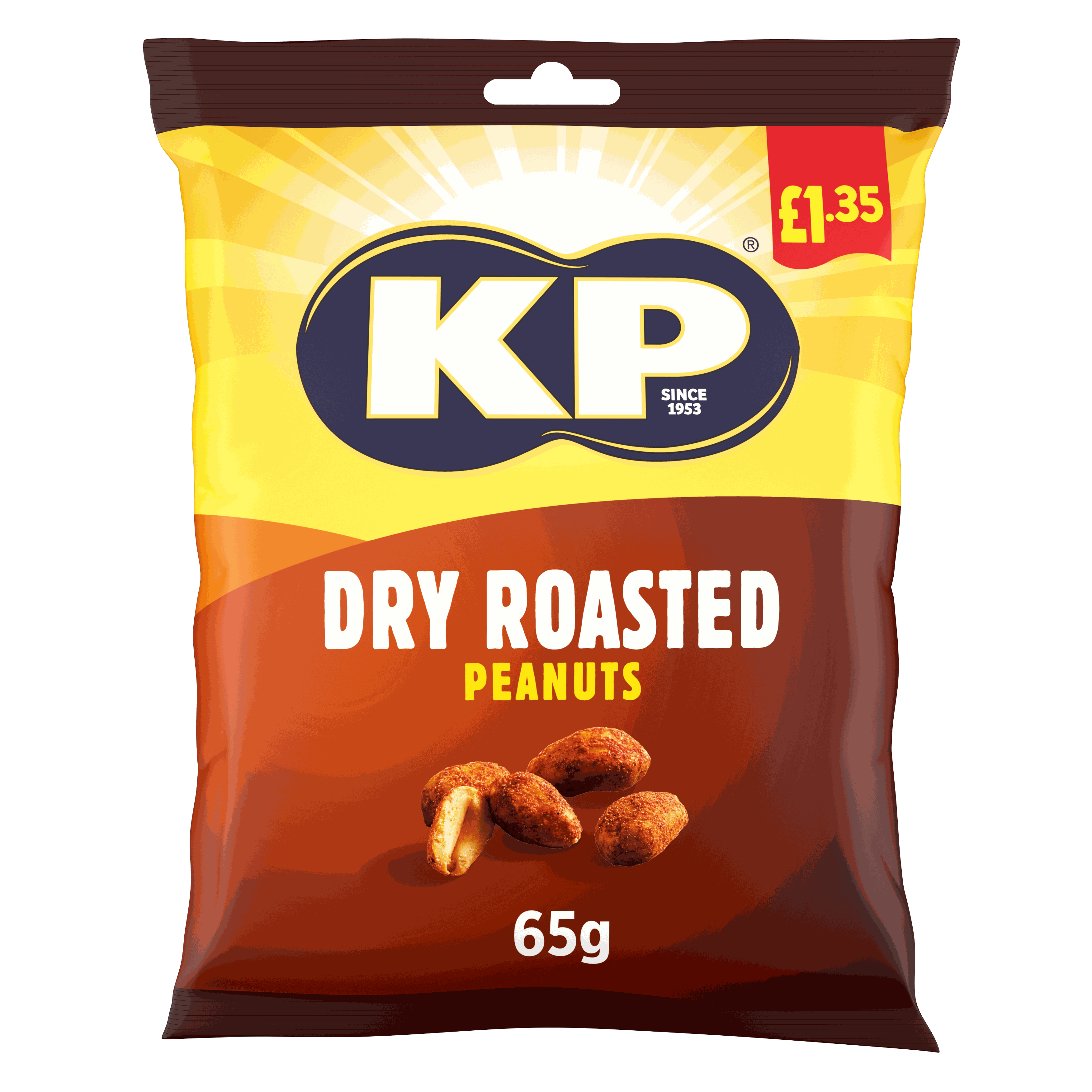 KP Dry Roasted Peanuts 65g, £1.35 PMP