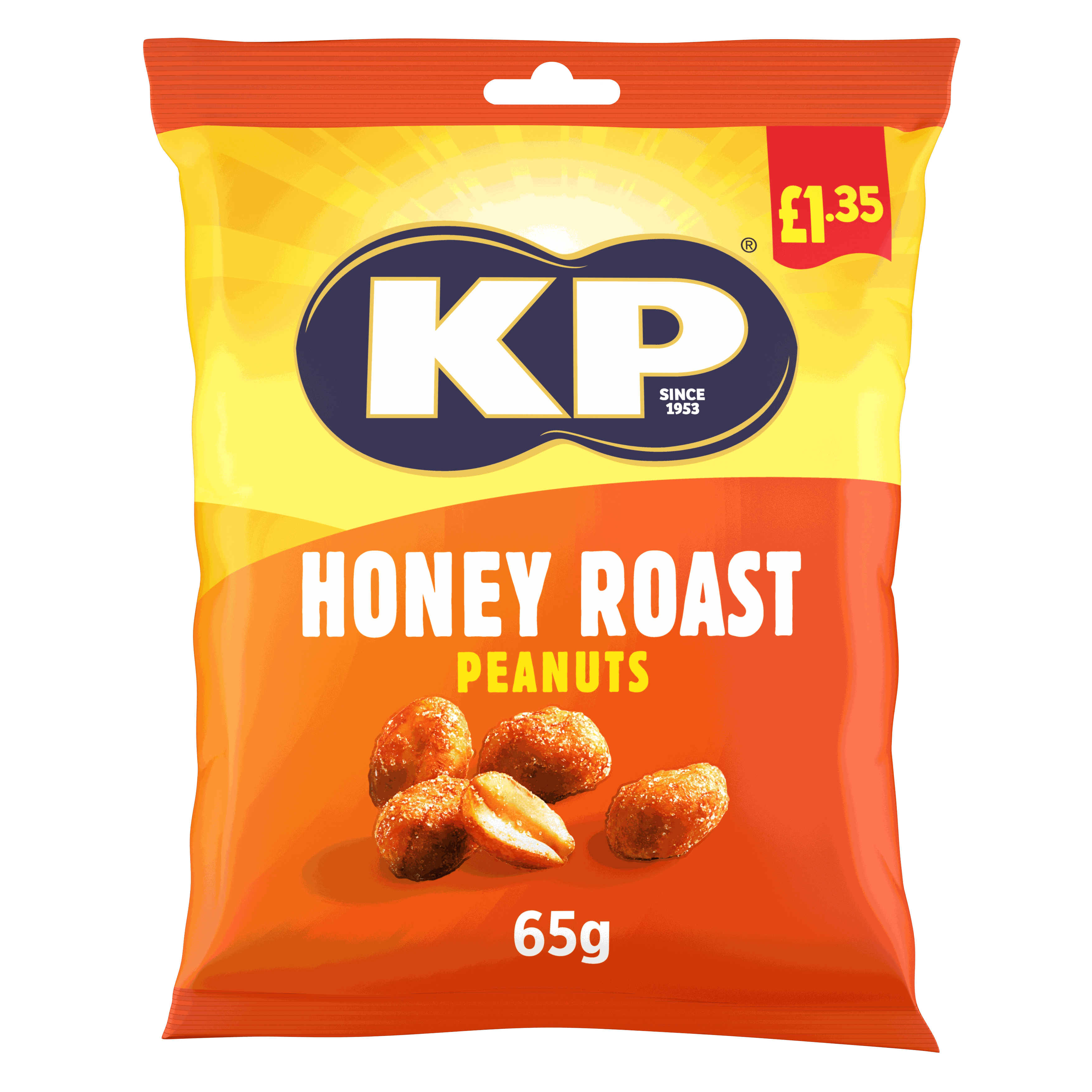 KP Honey Roast Peanuts 65g, £1.35 PMP