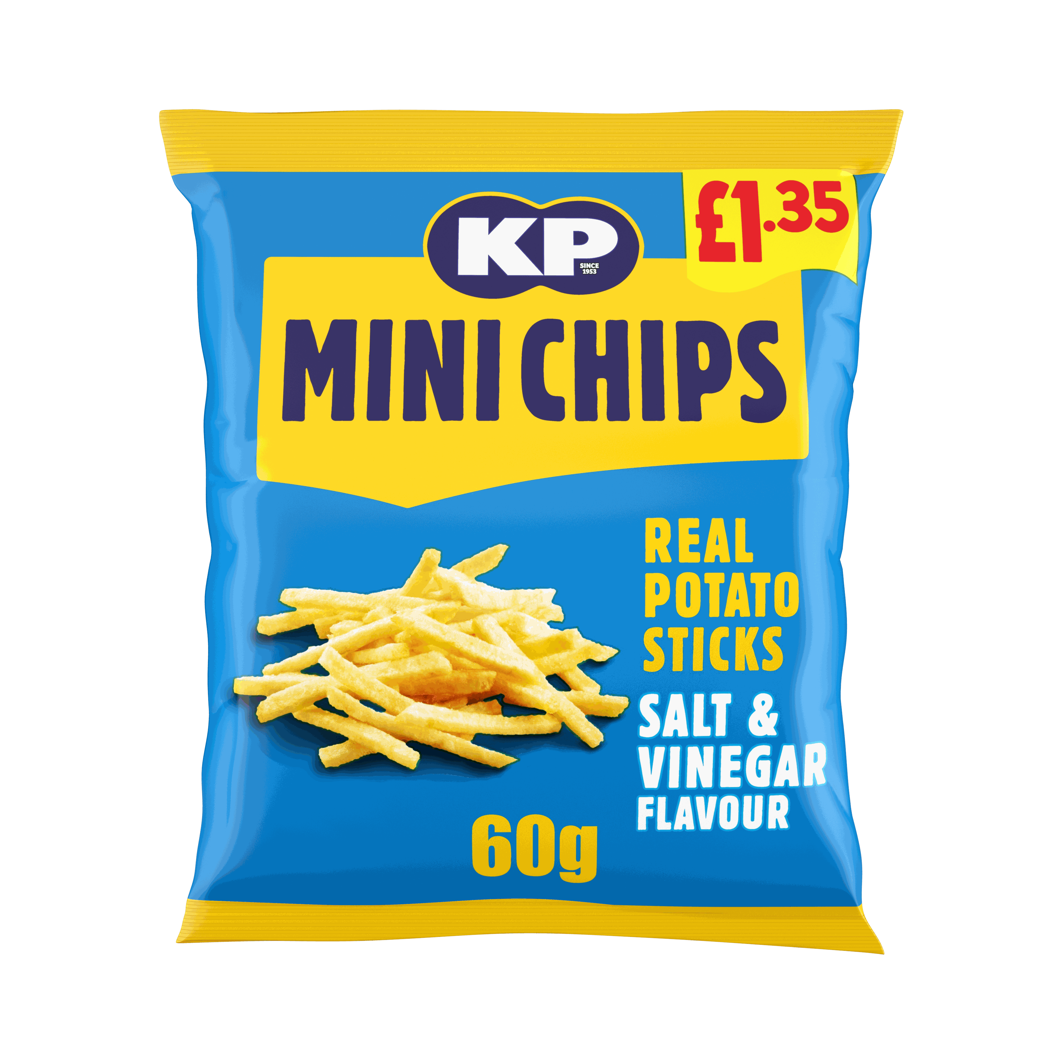 KP Minichips Salt & Vinegar Crisps 60g, £1.35 PMP