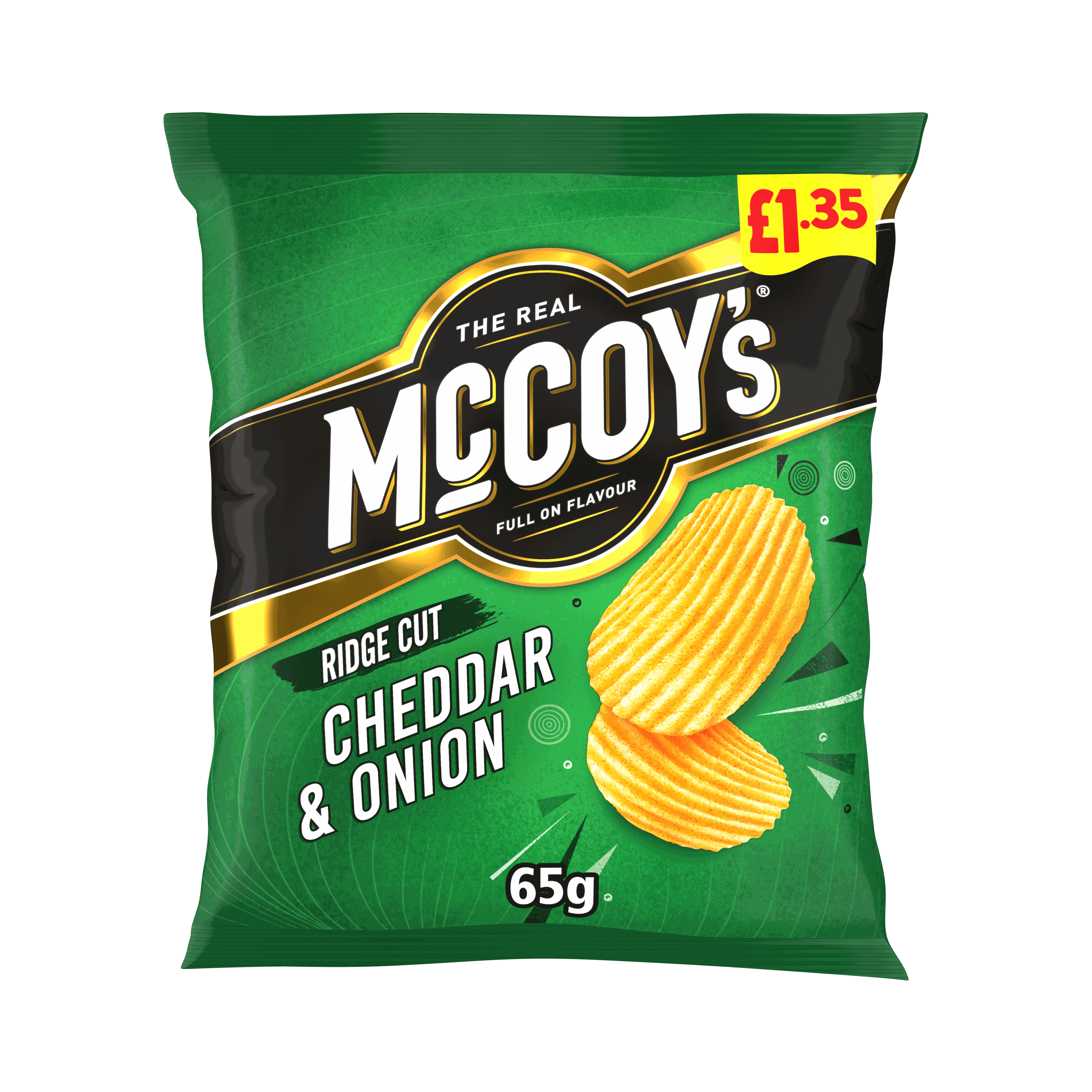 McCoy's Cheddar & Onion Crisps 65g, £1.35 PMP