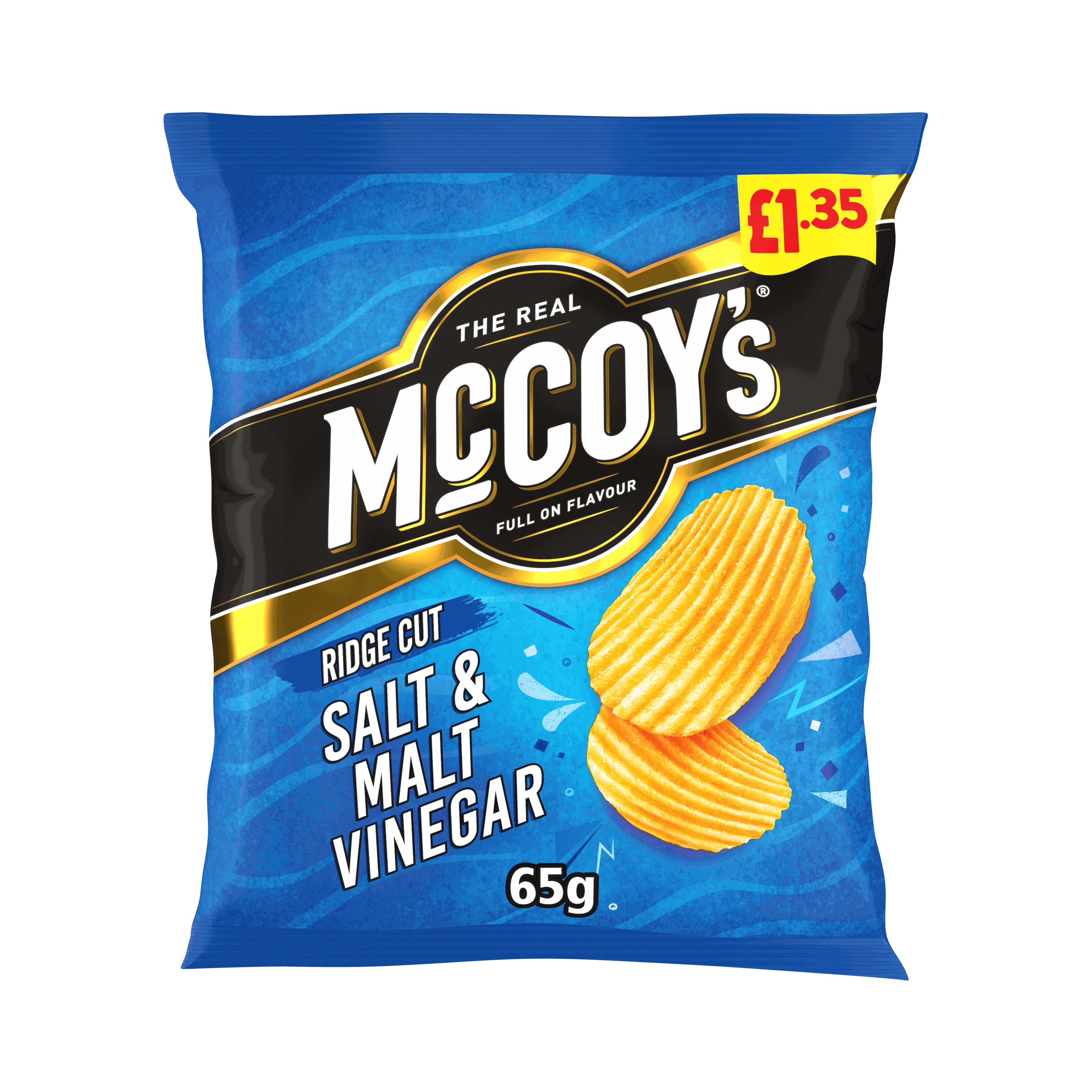 McCoy's Salt & Malt Vinegar Crisps 65g, £1.35 PMP