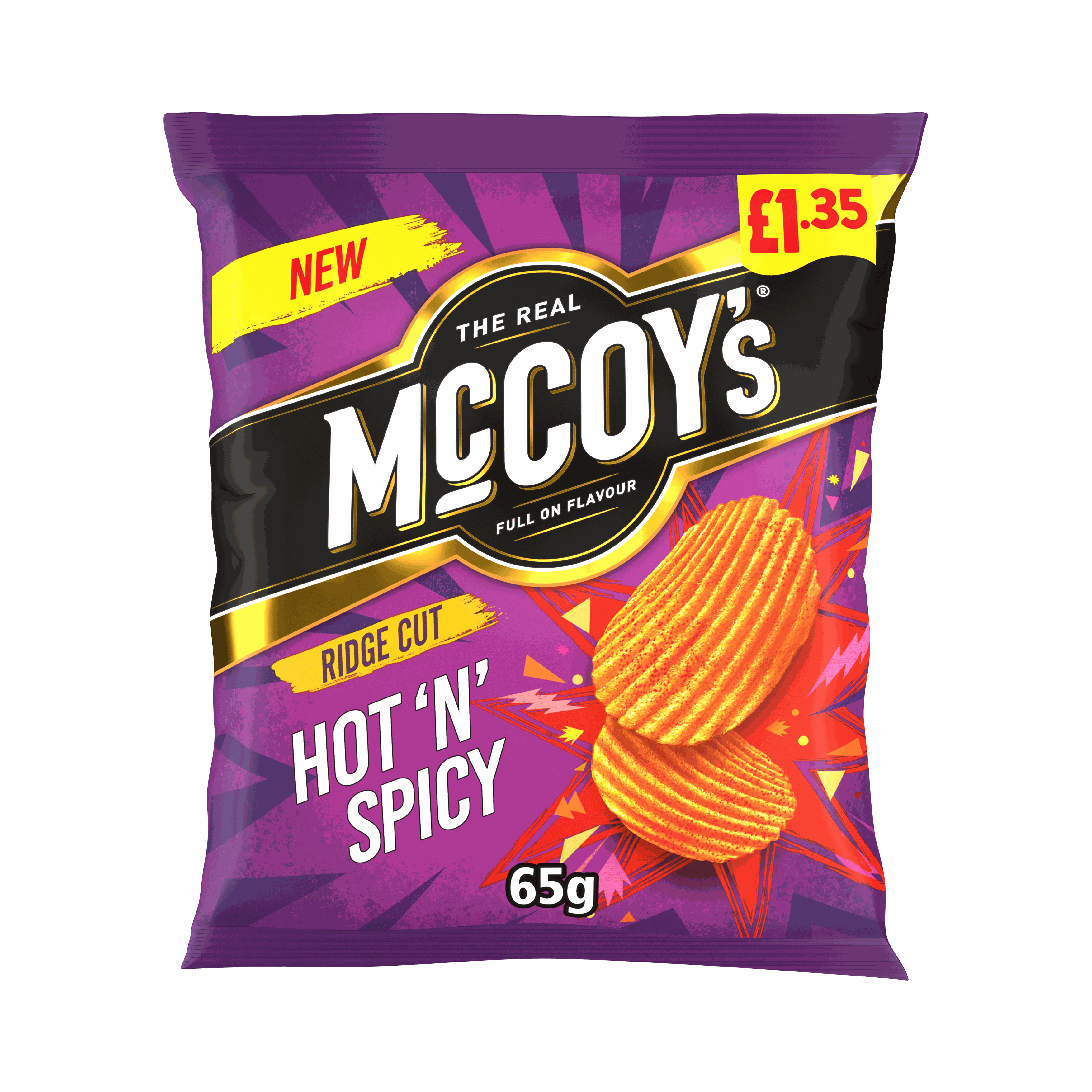 McCoy's Hot'n'Spicy Crisps 65g, £1.35 PMP