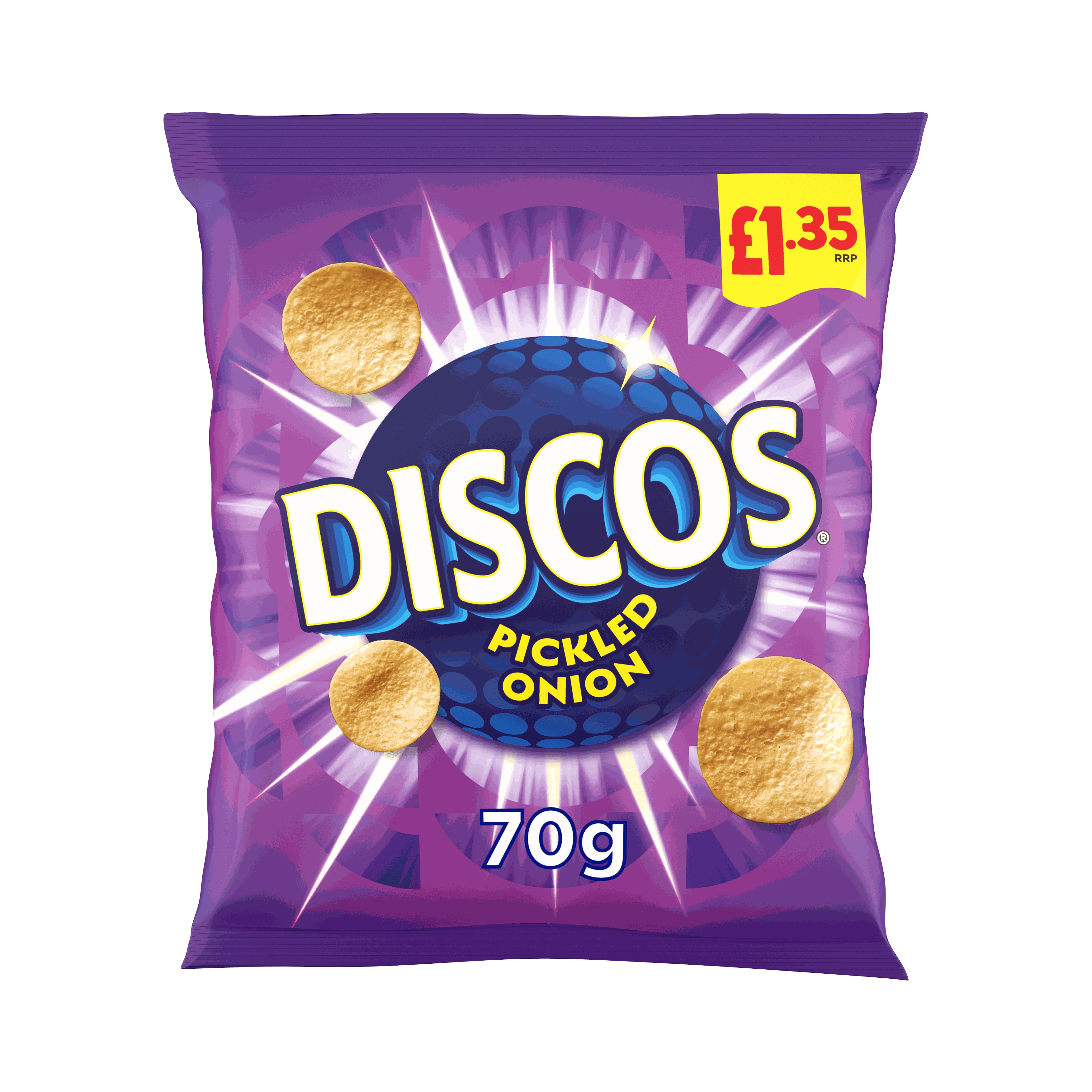 Discos Pickled Onion Crisps 70g, £1.35 PMP