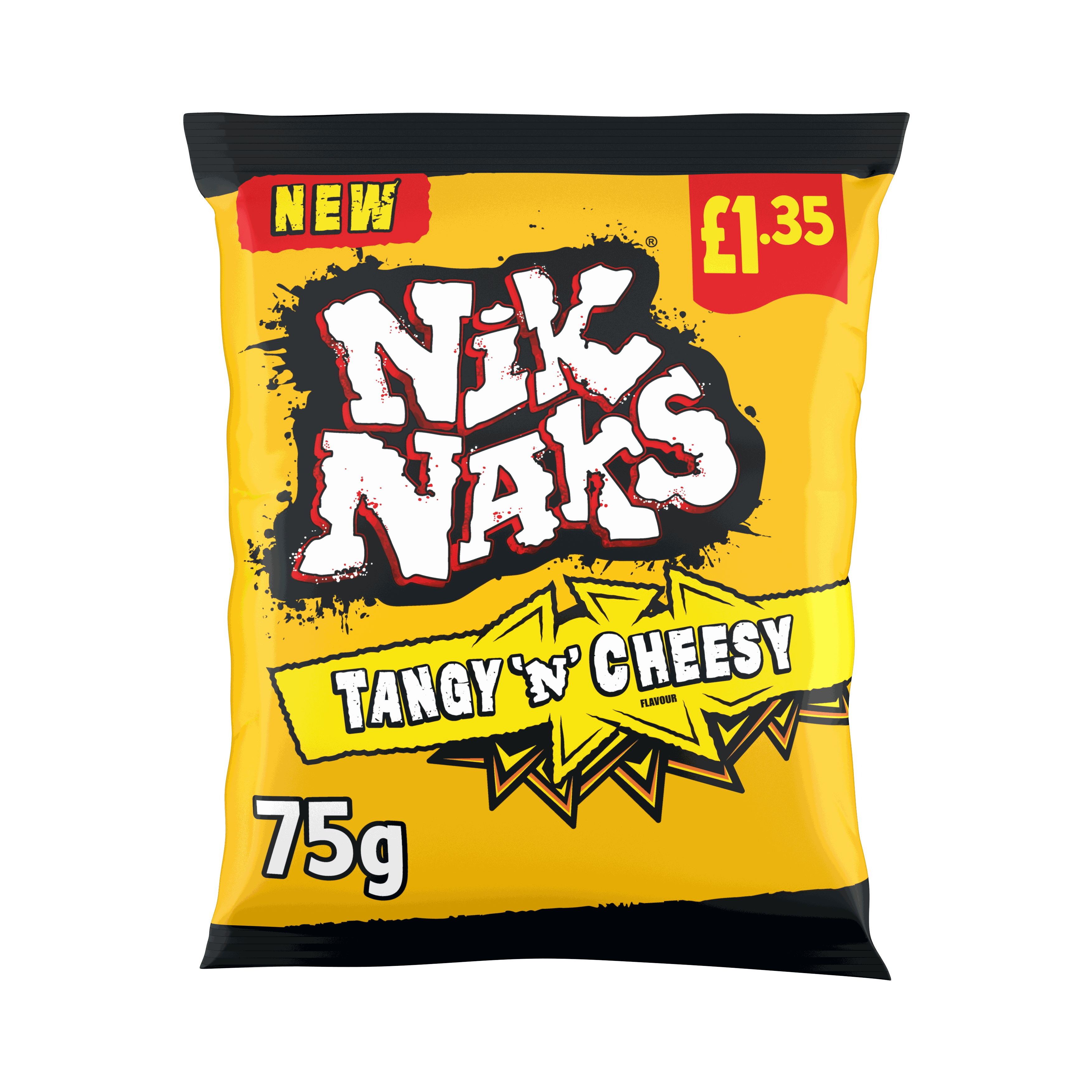 Nik Naks Tangy 'N' Cheesy Crisps 75g, £1.35 PMP