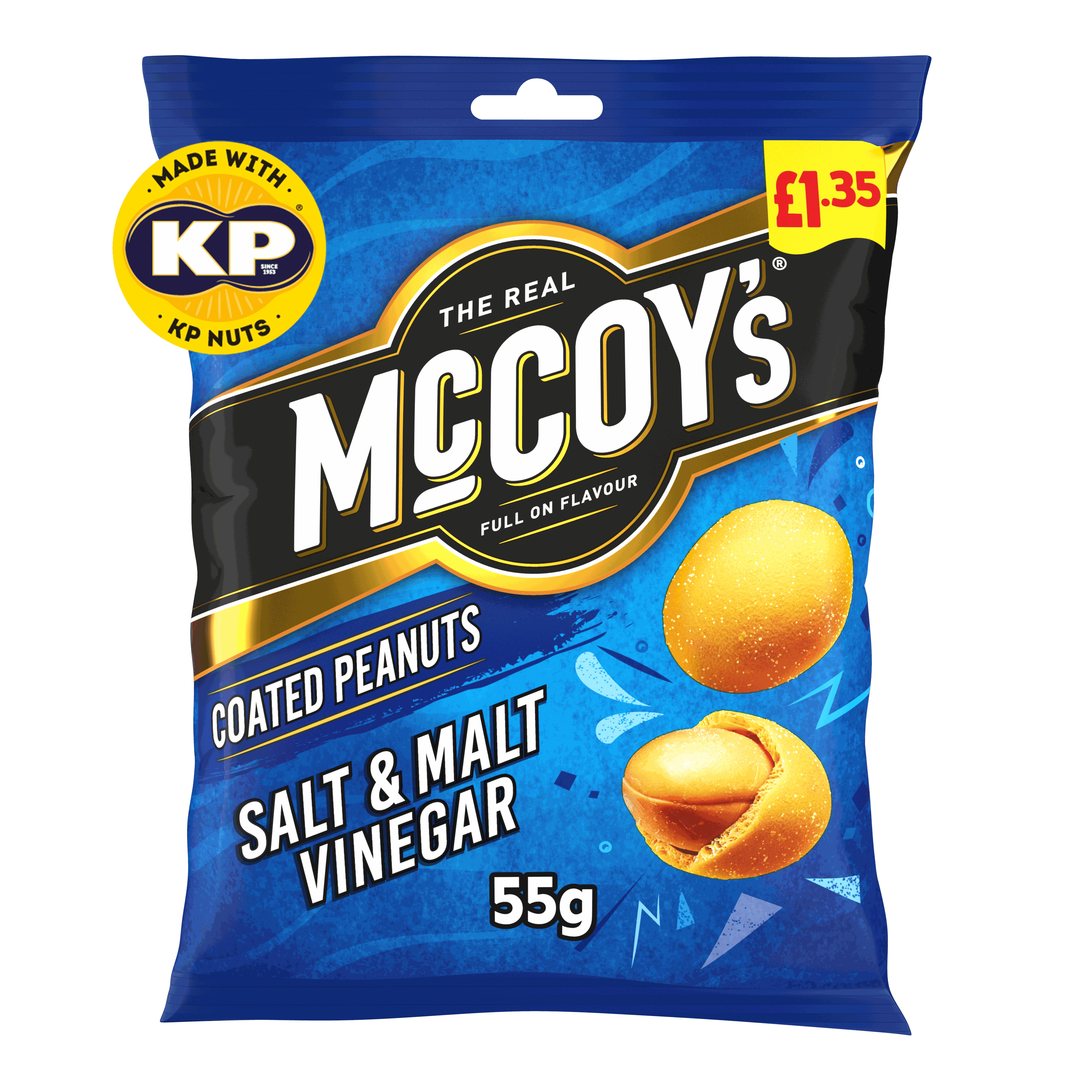 McCoy's Coated Peanuts Salt & Malt Vinegar 55g, £1.35 PMP