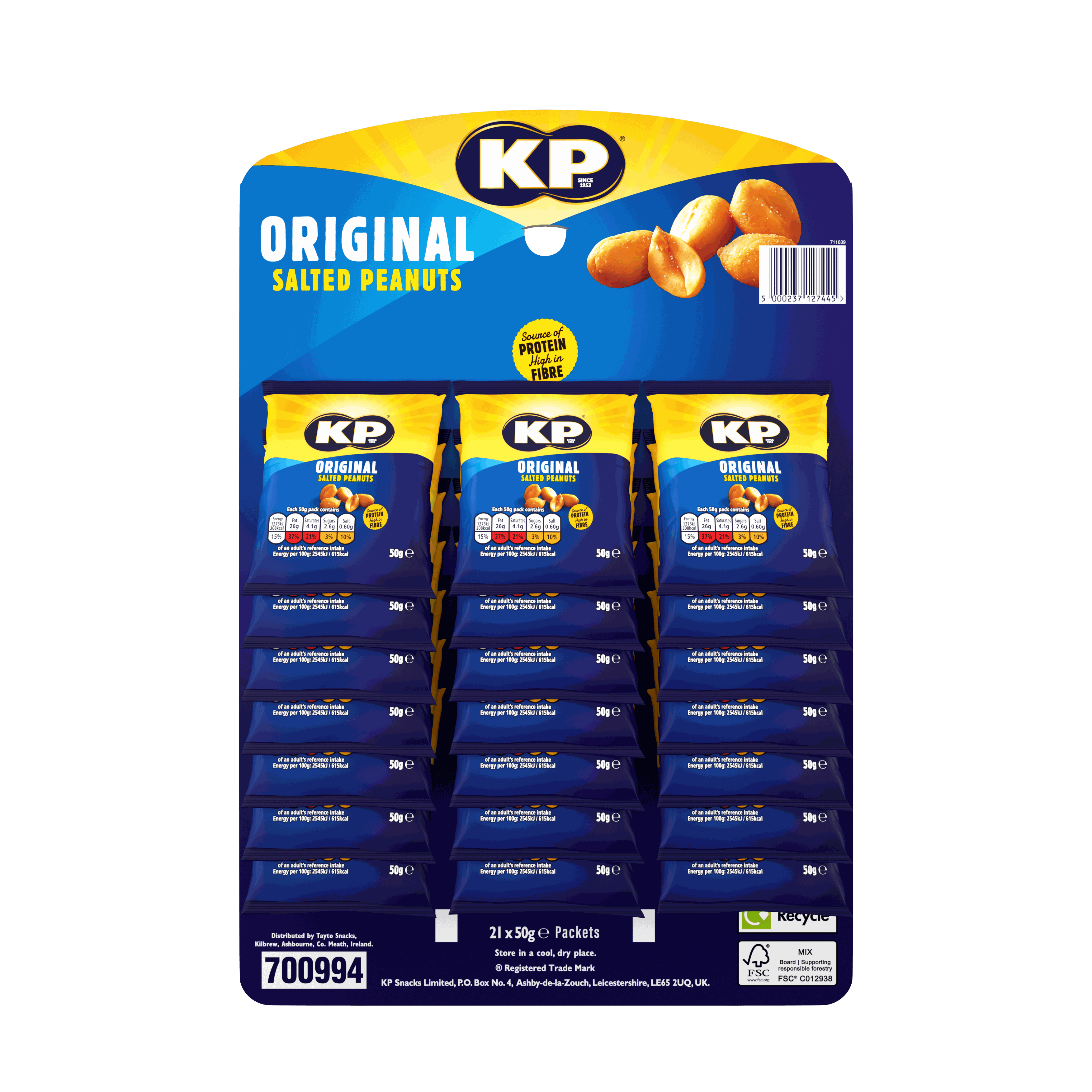KP Original Salted Peanuts 50g (Pubcard)