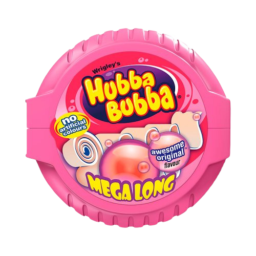 Hubba Bubba Fancy Fruit Bubblegum Mega Long Tape 56g (1x12x15 Packs)