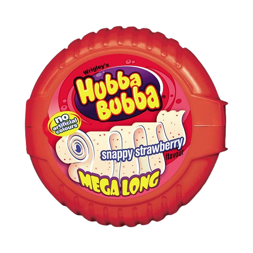 Hubba Bubba Snappy Strawberry Bubblegum Mega Long Tape 56g (1x12x15 Packs)