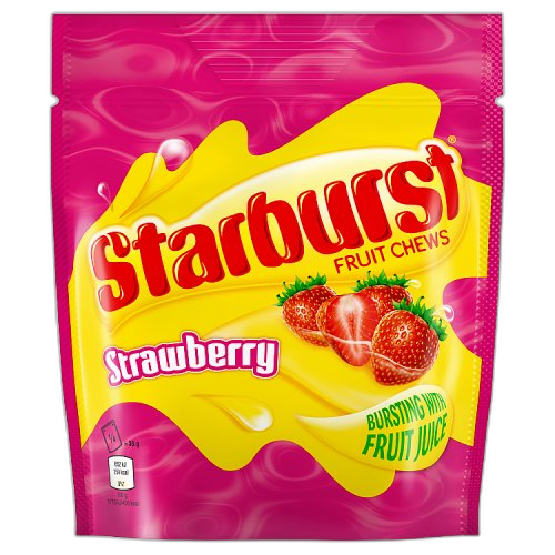 Starburst Strawberry Fruit Chews Sweets Pouch Bag 138g (1x12 Bags)