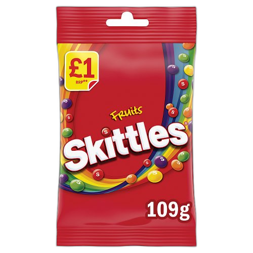 Skittles Fruits Sweets £1 PMP Treat Bag 109g (1x12 Bags)