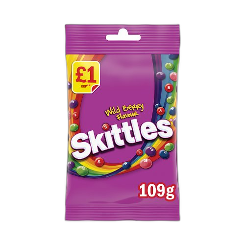 Skittles Wild Berry Sweets £1 PMP Treat Bag 109g (1x12 Bags)