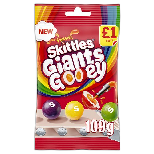 Skittles Giants Gooey Fruit Sweets £1 PMP Bag 109g (1x14 Bags)