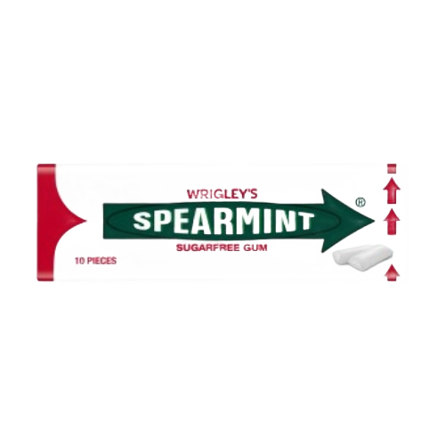 Wrigley's Spearmint Chewing Gum Sugar Free 10 Pieces (1x30x36 Packs)
