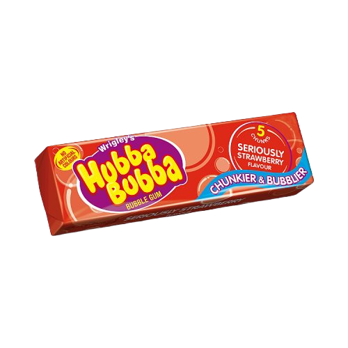 Hubba Bubba Seriously Strawberry Bubblegum 5 Chunky Chews (1x20x18 Packs)
