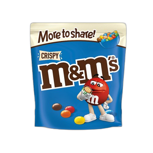 M&M's Crispy Chocolate More to Share Pouch 187g (1x12 Bags)