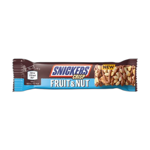 Snickers Crisp Fruit & Nut Chocolate Bars 18x40g