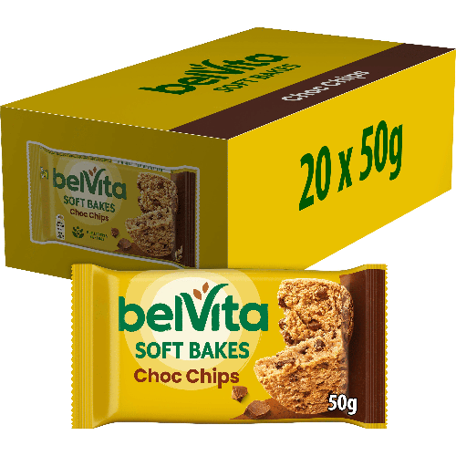 Belvita Breakfast Biscuits Soft Bakes Choc Chips 50g (20 Pack)