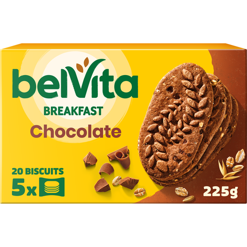 Belvita Breakfast Cocoa Chocolate Chip Cereal Biscuit Snack Bars Pack 225g