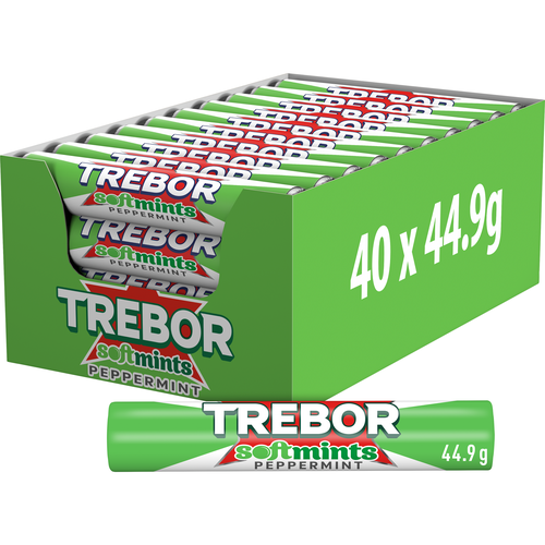 Trebor Softmints Peppermint Mints Roll 44.9g (40 Pack)