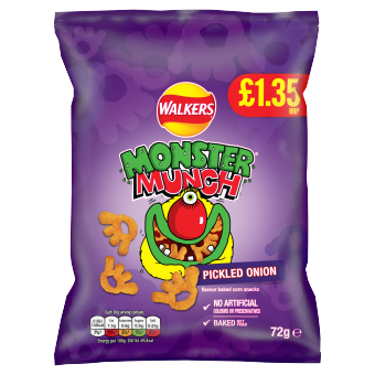 Walkers Monster Munch Pickled Onion 72g PMP £1.35