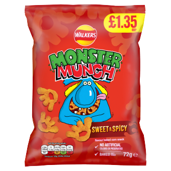 Walkers Monster Munch Sweet & Spicy 72g PMP £1.35