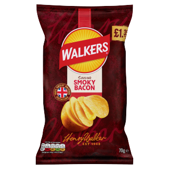 Walkers Smoky Bacon 70g PMP £1.35