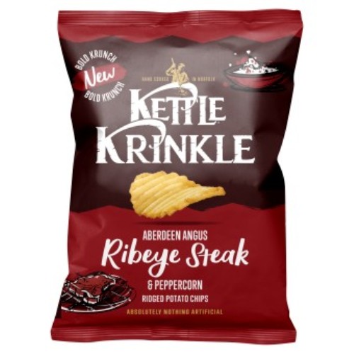 KETTLE Krinkle Aberdeen Angus Ribeye Steak & Peppercorn 40g (HFSS Compliant)