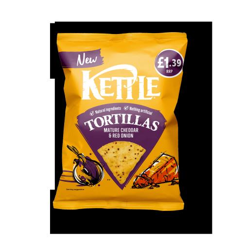 Kettle Tortilla Mature Cheddar & Red Onion PM£1.39